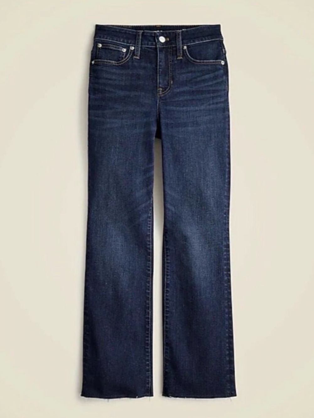 J.CREW • Curvy Kickout High-Rise Crop Flare Jeans dark wash size 31 petite